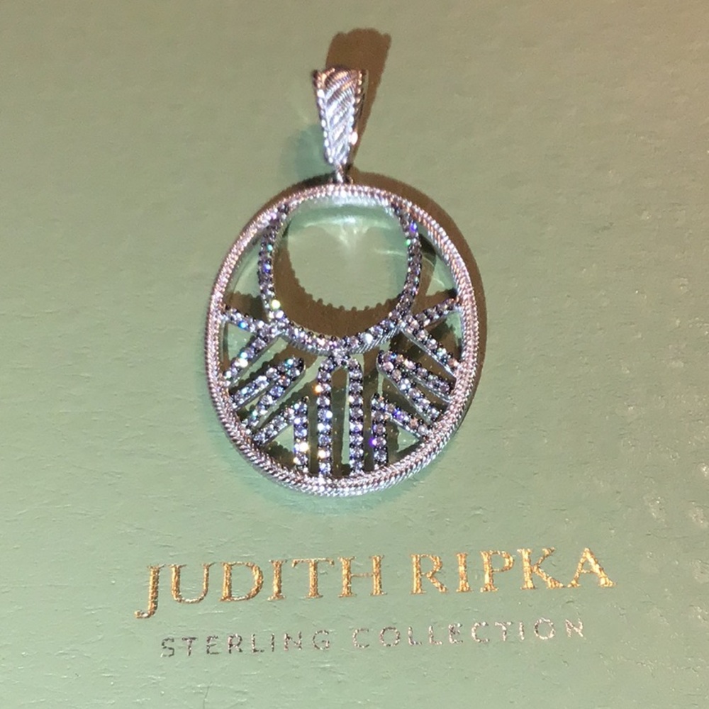 JUDITH RIPKA DIAMONIQUE W/BLACK RODIUM SS ENHANCER